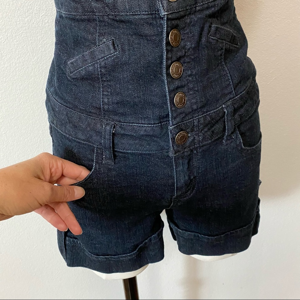 Retro High-waist Denim Shorts Dark Wash Size 27 - Picture 5 of 10